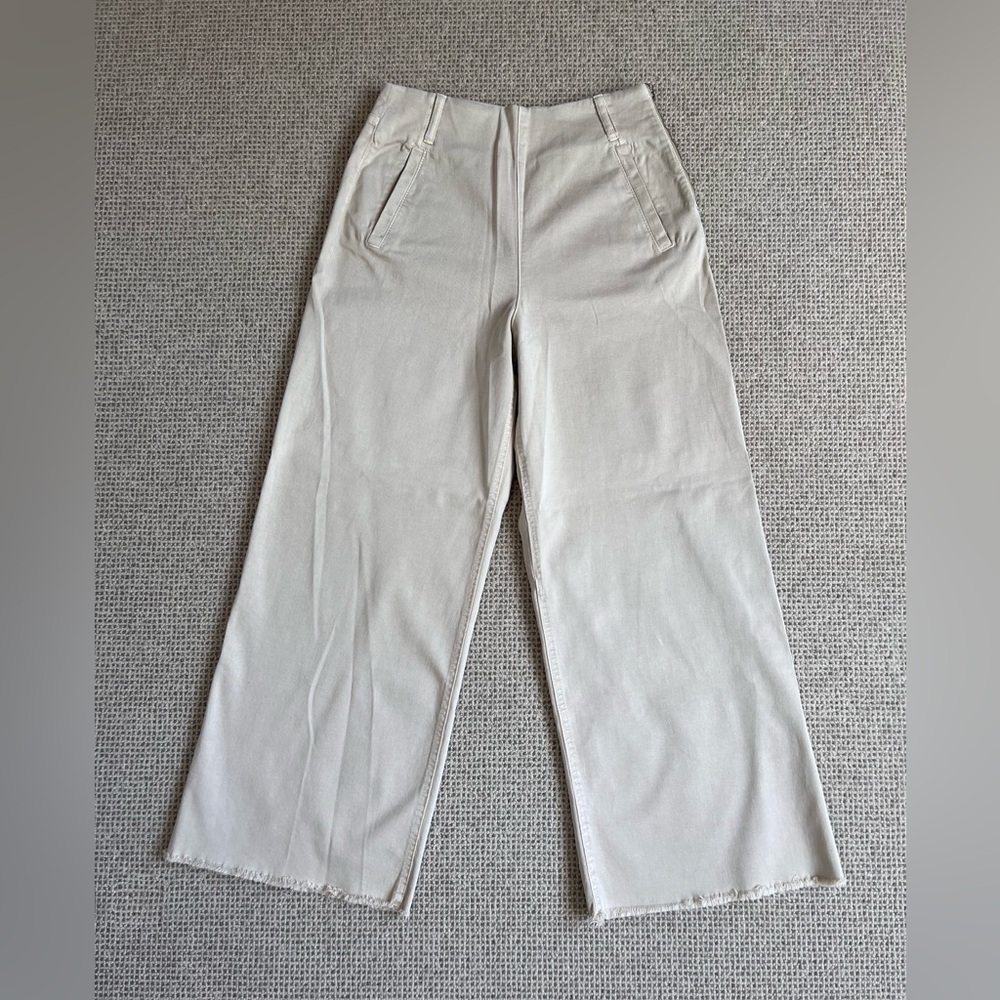 NWT Zara Off White/Khaki Wide Leg Pants